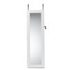 Baxton Studio Richelle ModernWhite Finished Wood Hanging Jewelry Armoire with Mirror 197-12157-ZORO